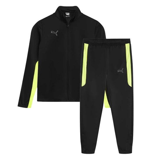 Black-Yellow - Front - Puma Childrens-Kids Finesse Sport Tracksuit
