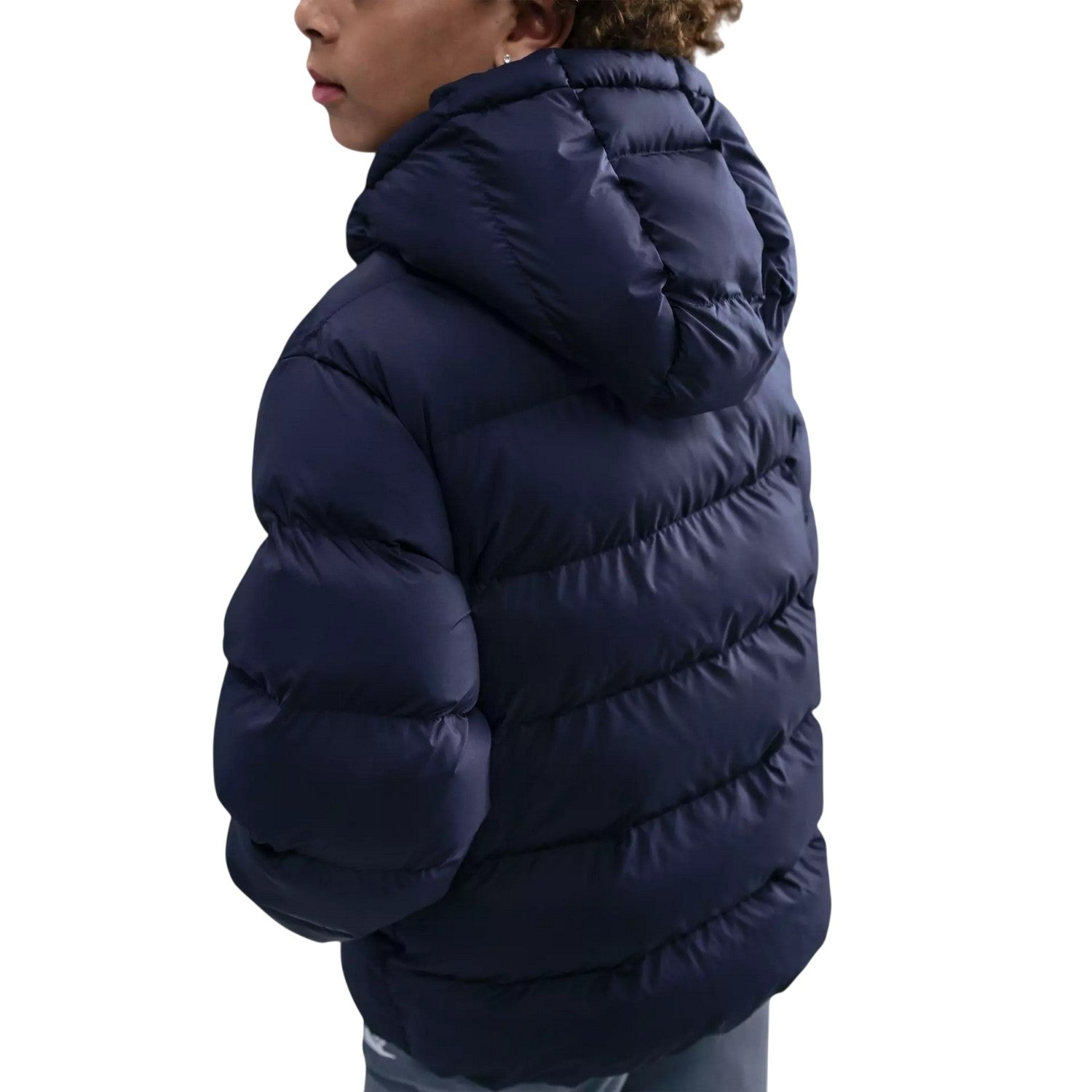 Navy - Side - Nike Childrens-Kids NSW Padded Jacket