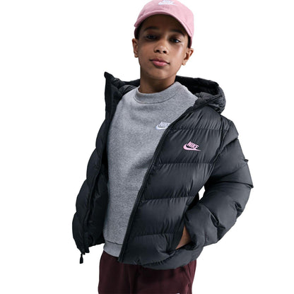 Black-Pink - Pack Shot - Nike Childrens-Kids NSW Padded Jacket