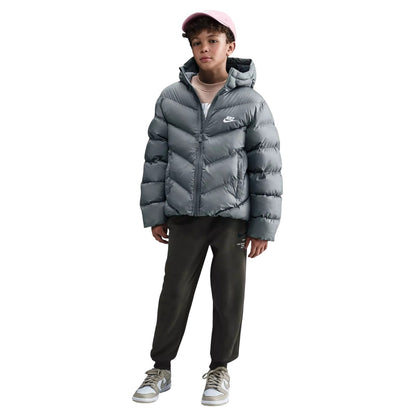Grey - Pack Shot - Nike Childrens-Kids NSW Padded Jacket