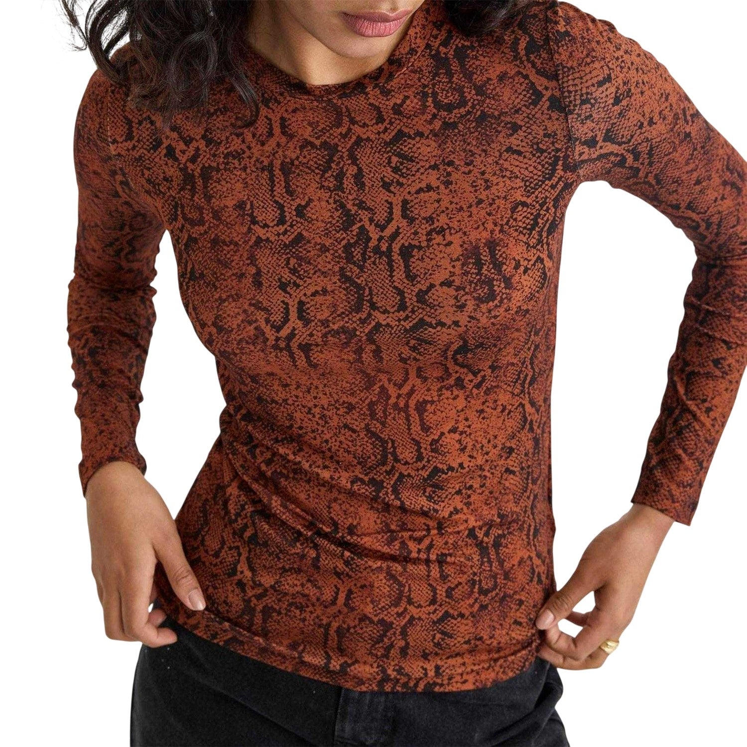 Brown - Lifestyle - Nobody´s Child Womens-Ladies Snake Print Slim Top