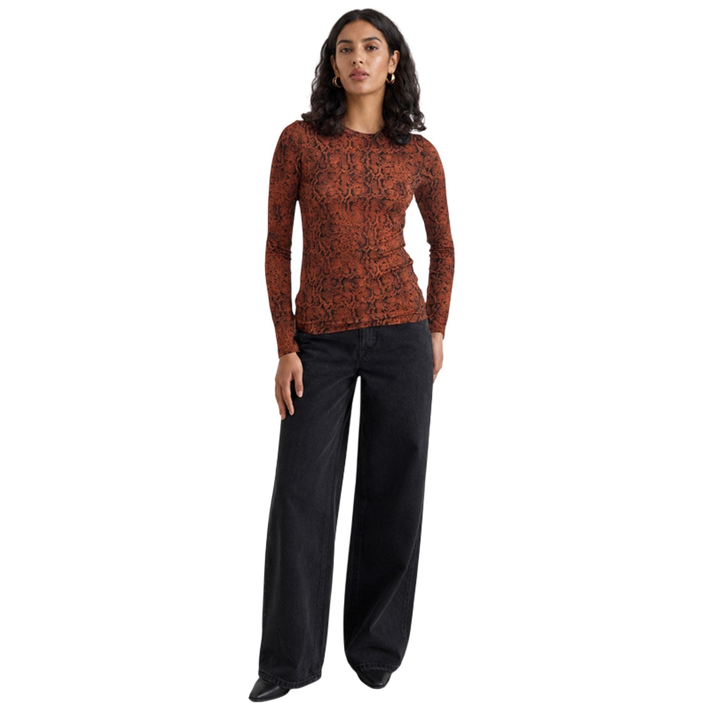 Brown - Pack Shot - Nobody´s Child Womens-Ladies Snake Print Slim Top