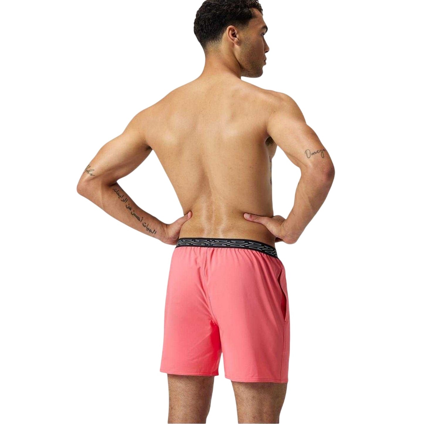 Coral - Back - Speedo Mens Hyperboom Banded Swim Shorts