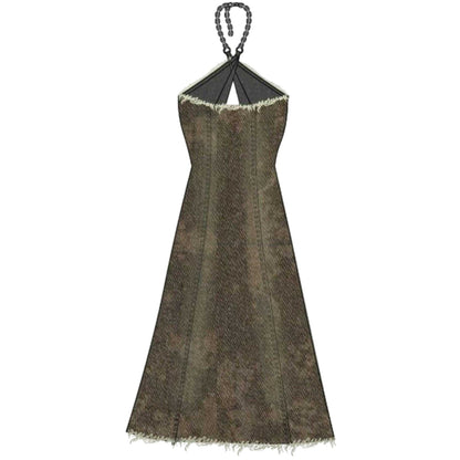 Brown - Back - The Ragged Priest Womens-Ladies Deity Halter Neck Top