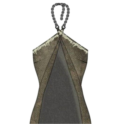 Brown - Side - The Ragged Priest Womens-Ladies Deity Halter Neck Top