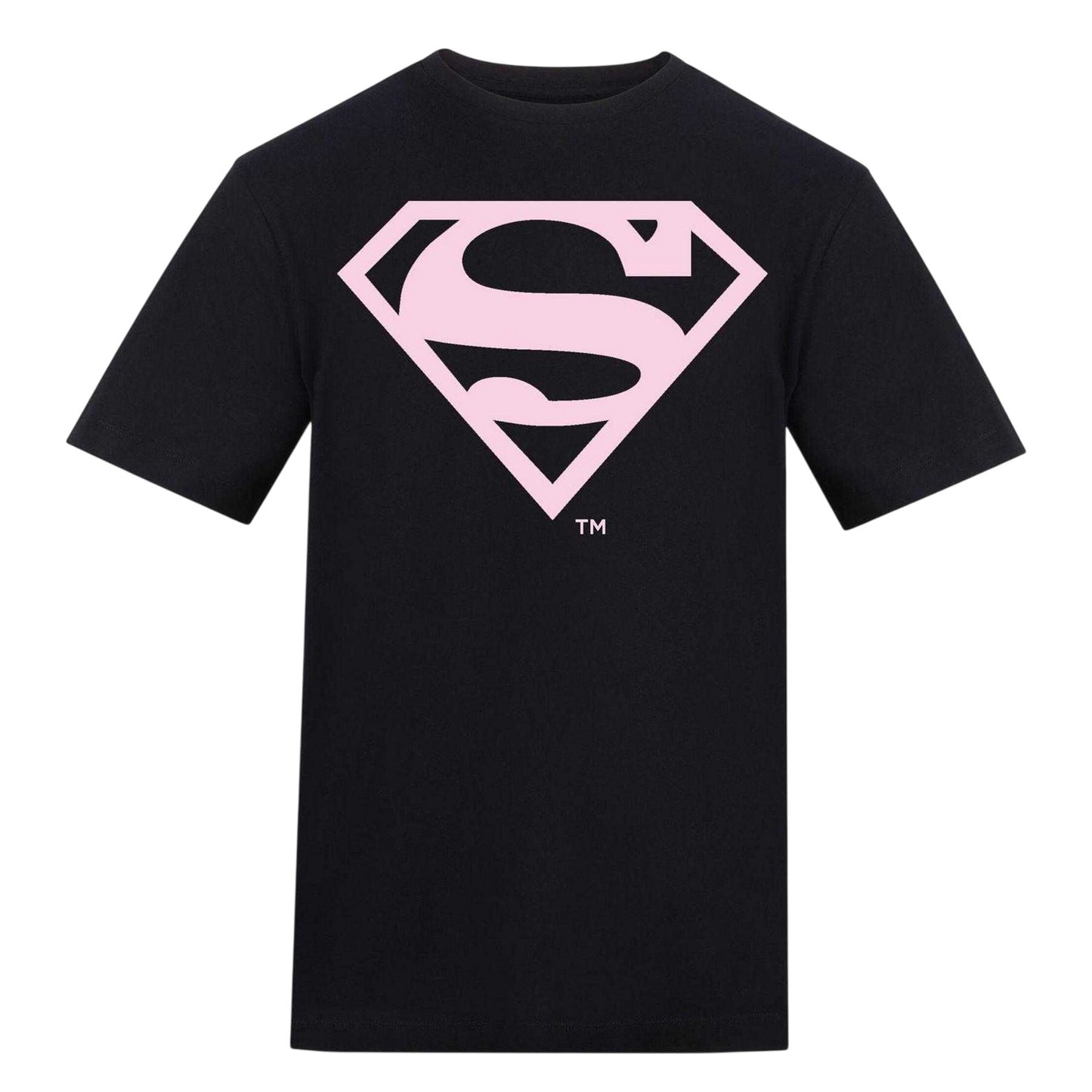 Black - Front - Superman Unisex Adult Logo T-Shirt
