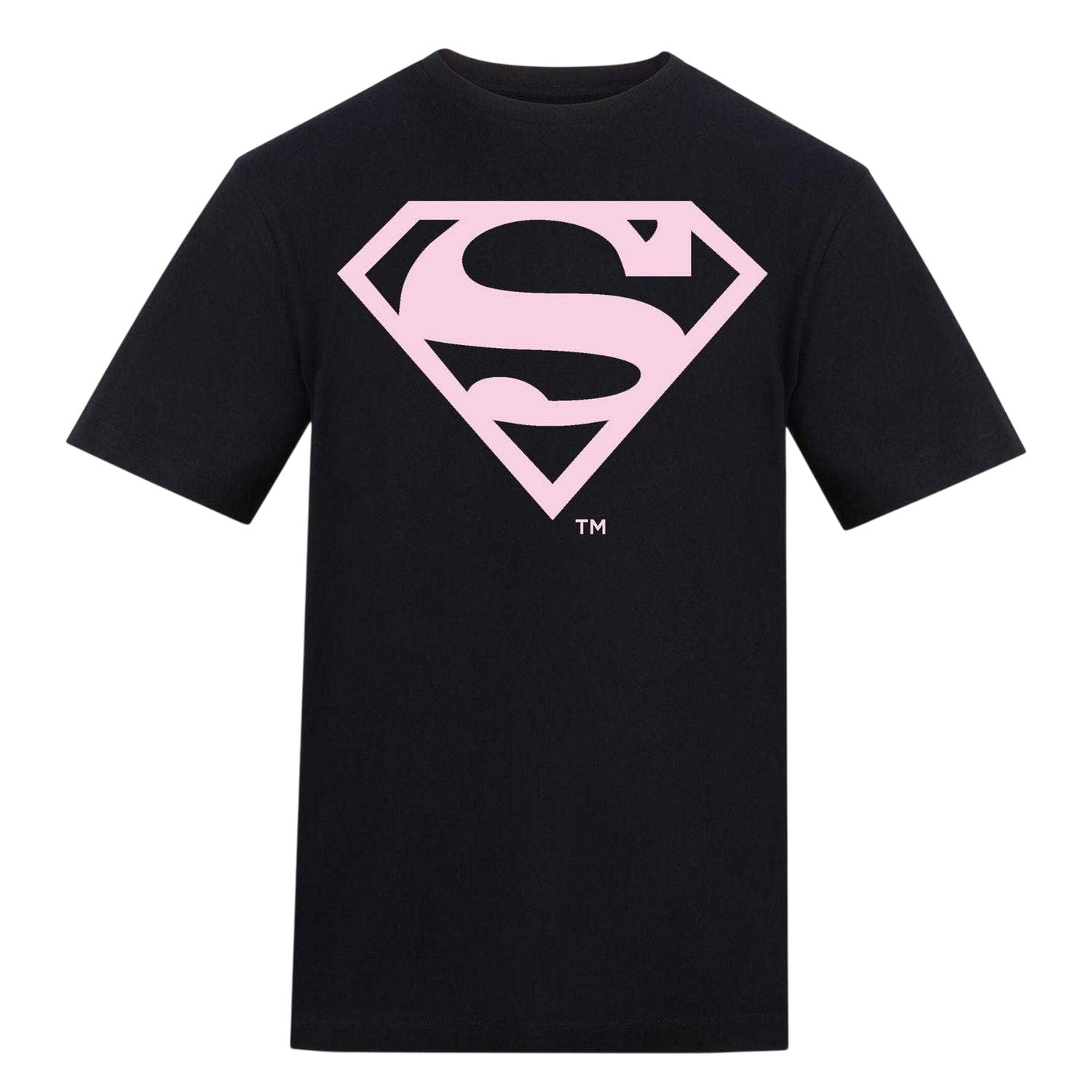 Black - Front - Superman Unisex Adult Logo T-Shirt