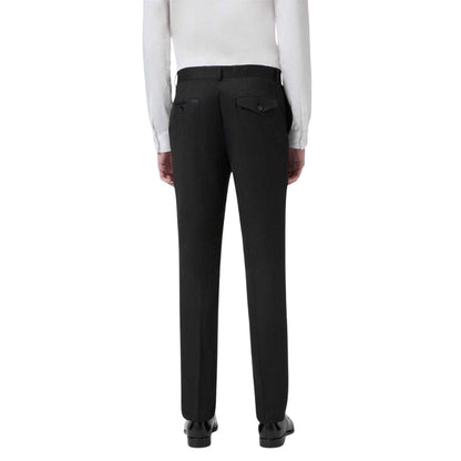 Black - Back - Twisted Tailor Mens Kingdon Slim Tuxedo Trousers