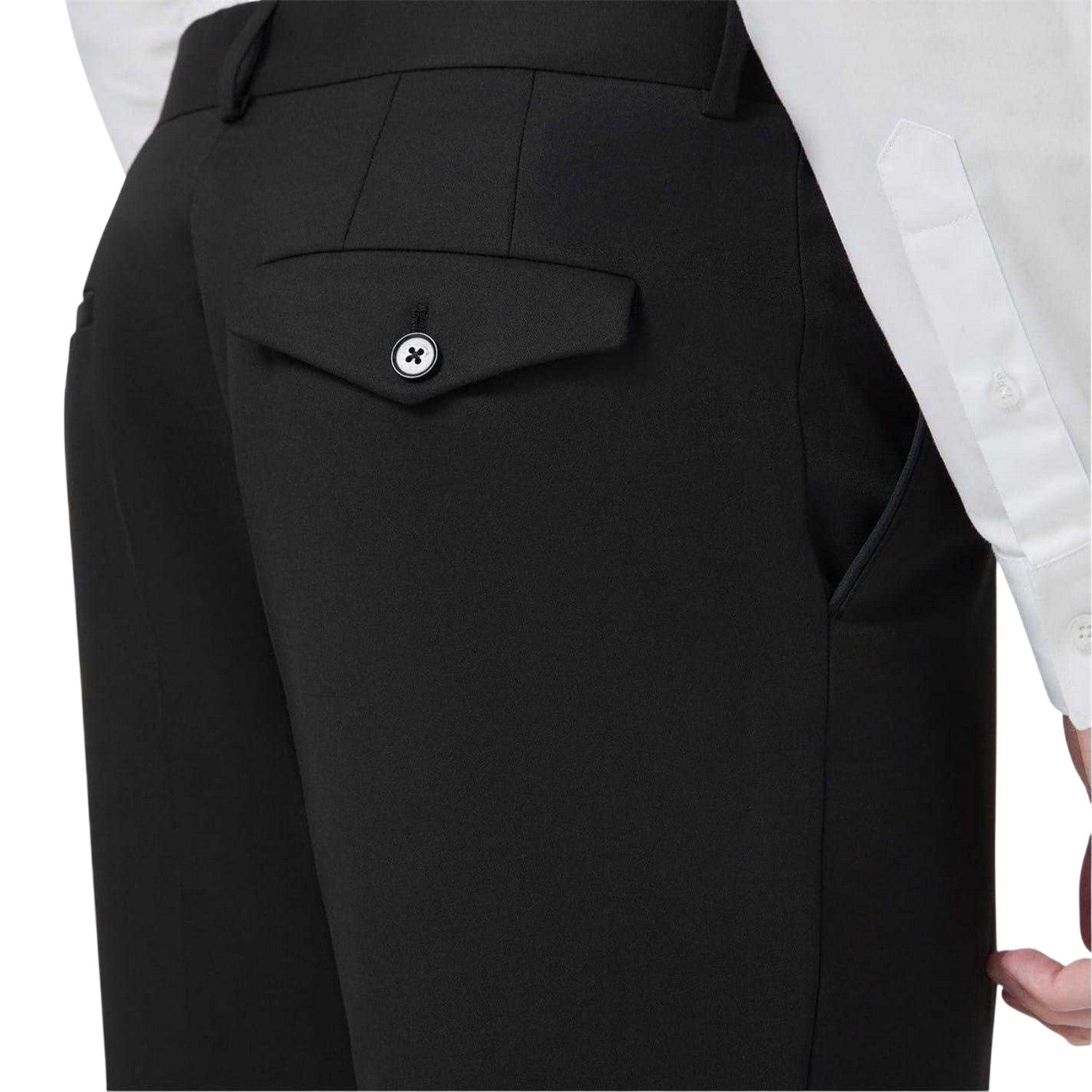 Black - Lifestyle - Twisted Tailor Mens Kingdon Slim Tuxedo Trousers