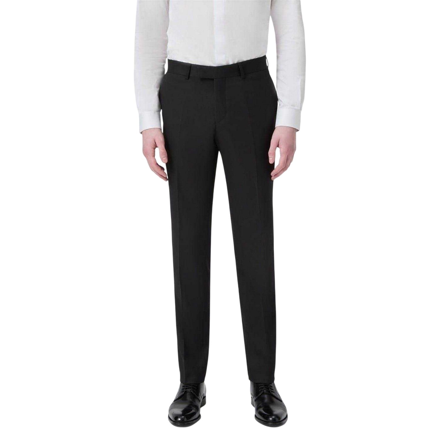 Black - Front - Twisted Tailor Mens Kingdon Slim Tuxedo Trousers
