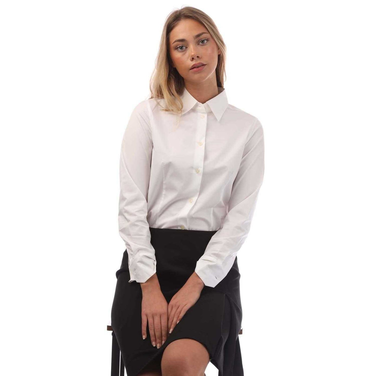 White - Lifestyle - Boss Womens-Ladies Bellevou Blouse