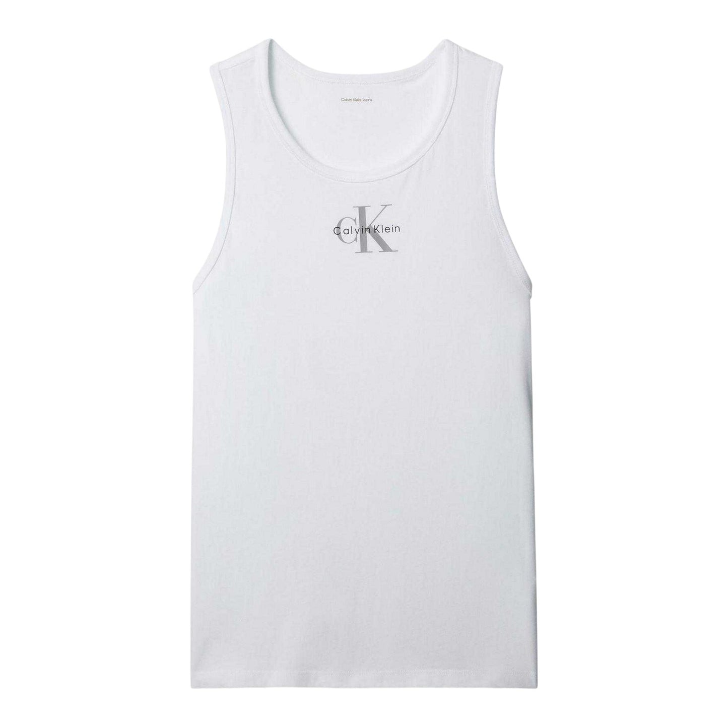 Bright White - Front - Calvin Klein Mens Monogram Regular Tank Top