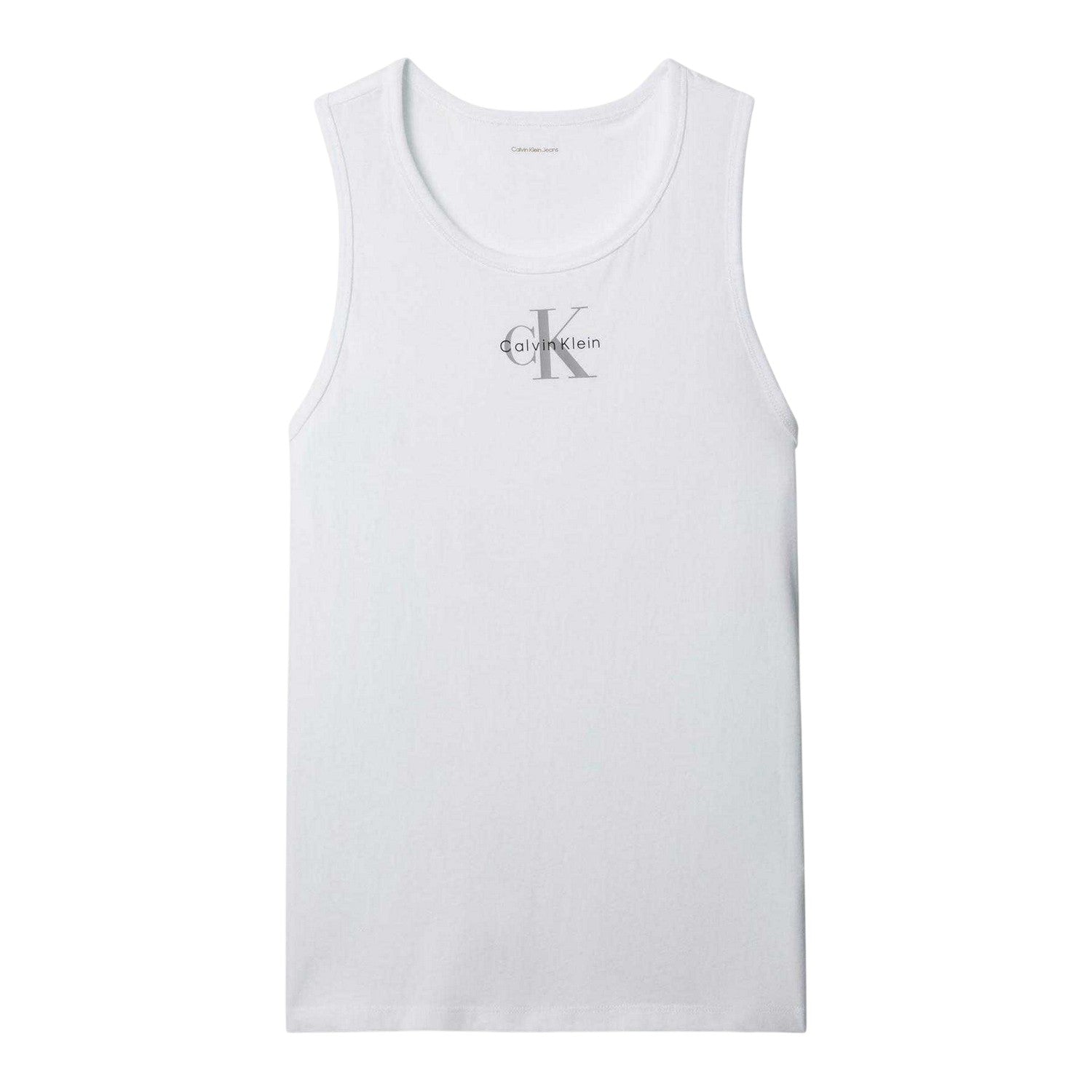 Bright White - Front - Calvin Klein Mens Monogram Regular Tank Top