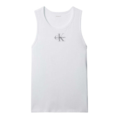 Bright White - Front - Calvin Klein Mens Monogram Regular Tank Top