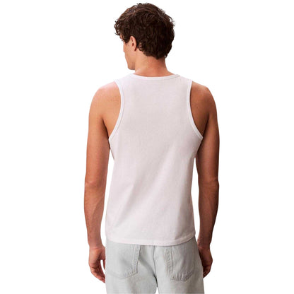 Bright White - Back - Calvin Klein Mens Monogram Regular Tank Top