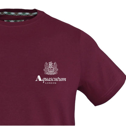 Red - Side - Aquascutum Mens Printed T-Shirt