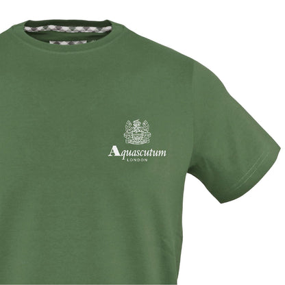 Military Green - Side - Aquascutum Mens Printed T-Shirt