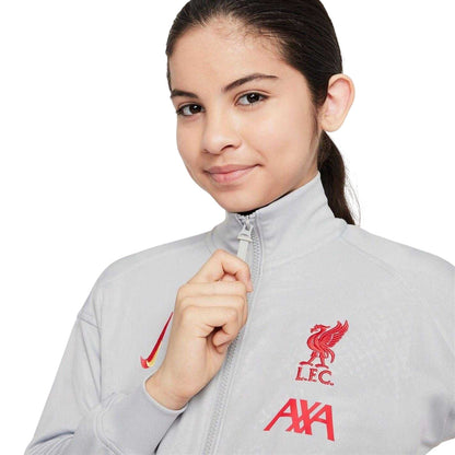 Grey - Side - Nike Childrens-Kids 2024-2025 Strike Third Liverpool FC Anthem Jacket