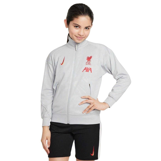 Grey - Front - Nike Childrens-Kids 2024-2025 Strike Third Liverpool FC Anthem Jacket