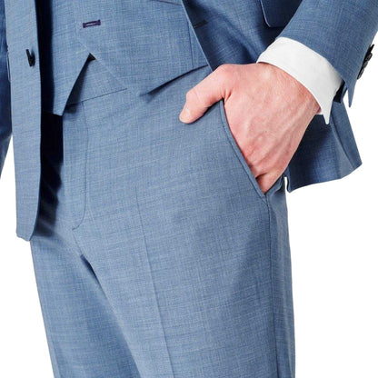 Light Blue - Side - Without Prejudice Mens Slim Suit Trousers