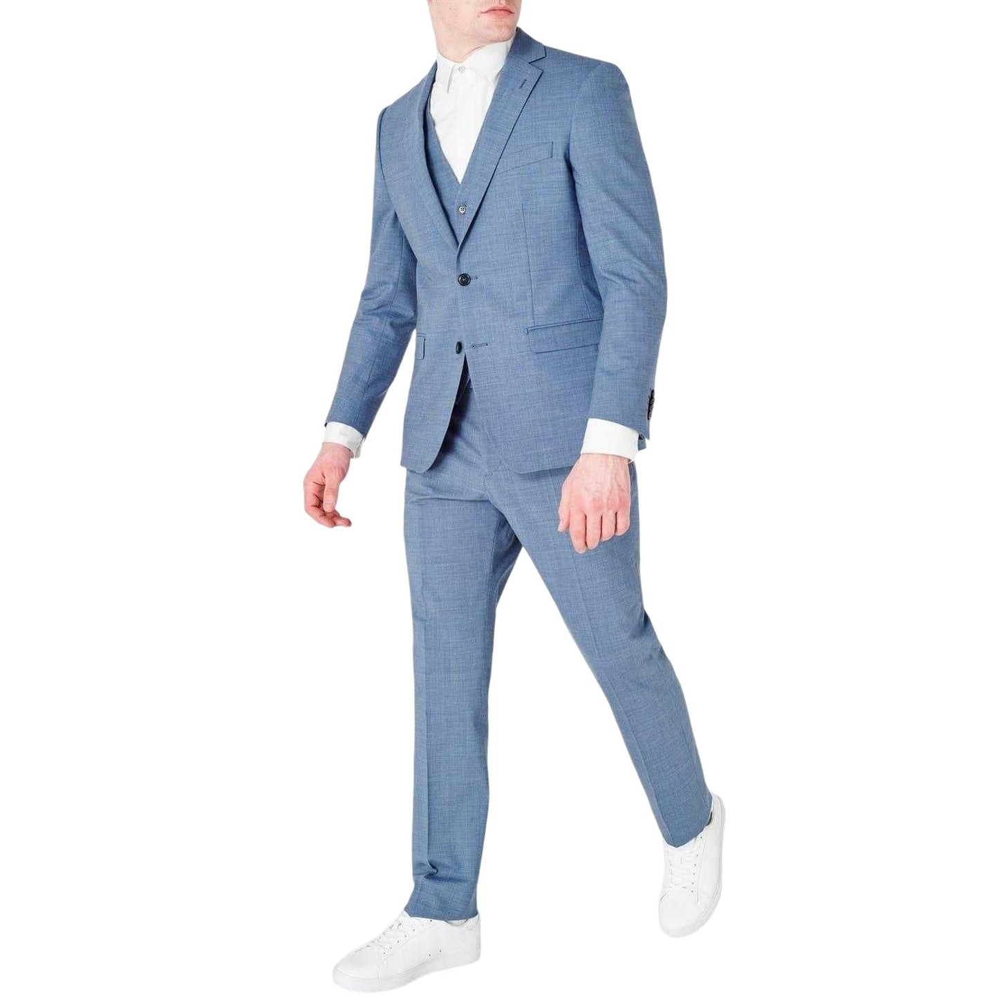 Light Blue - Pack Shot - Without Prejudice Mens Slim Suit Trousers