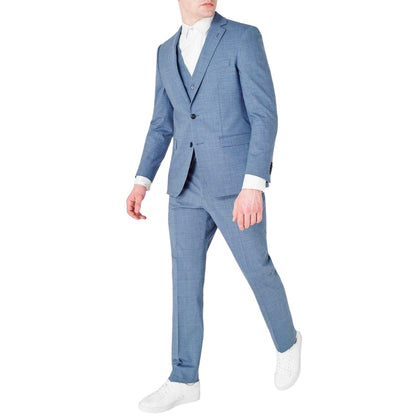 Light Blue - Pack Shot - Without Prejudice Mens Slim Suit Trousers