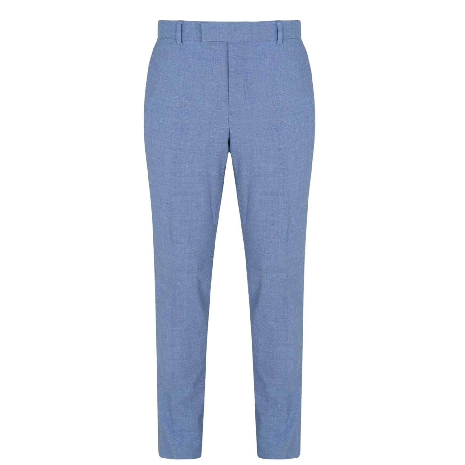 Light Blue - Front - Without Prejudice Mens Slim Suit Trousers
