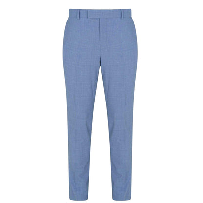 Light Blue - Front - Without Prejudice Mens Slim Suit Trousers