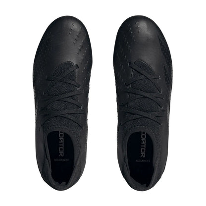 Black - Side - Adidas Childrens-Kids Predator Accuracy.3 Firm Ground Football Boots