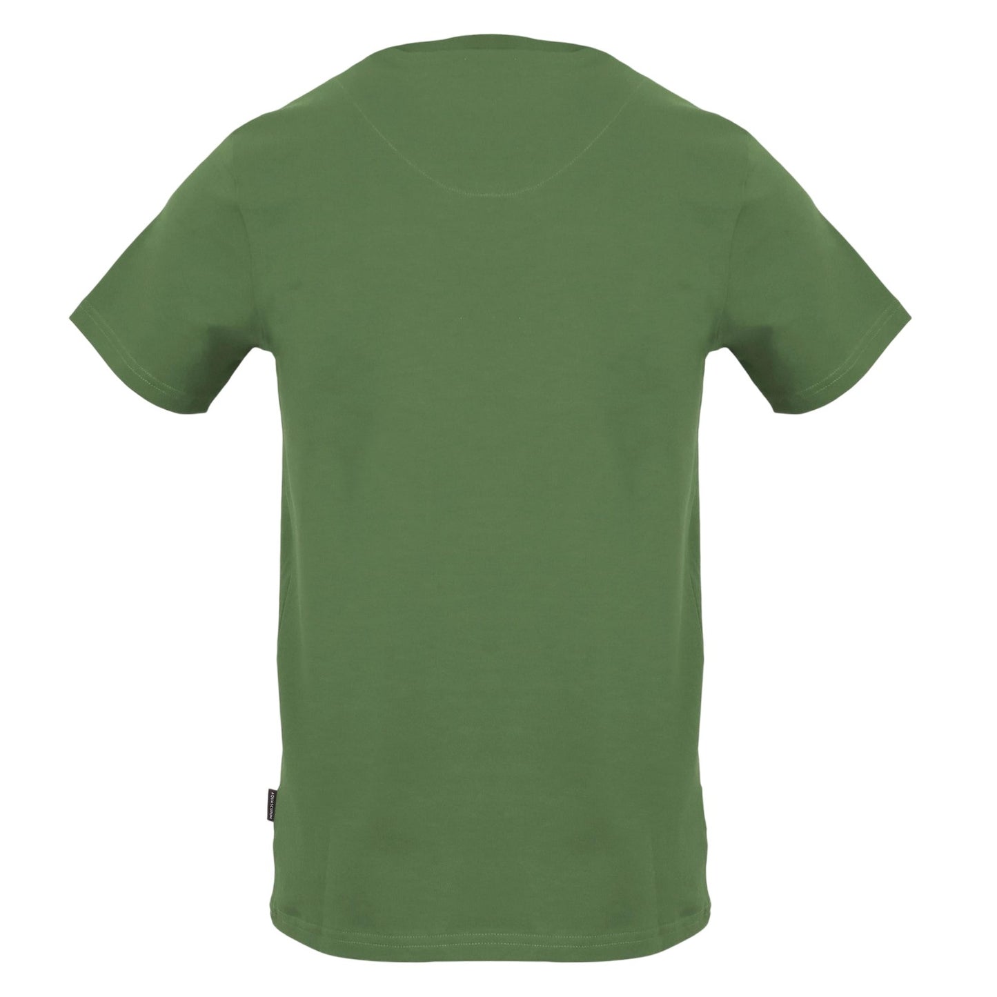 Military Green - Back - Aquascutum Mens Embroidered Logo Slim T-Shirt