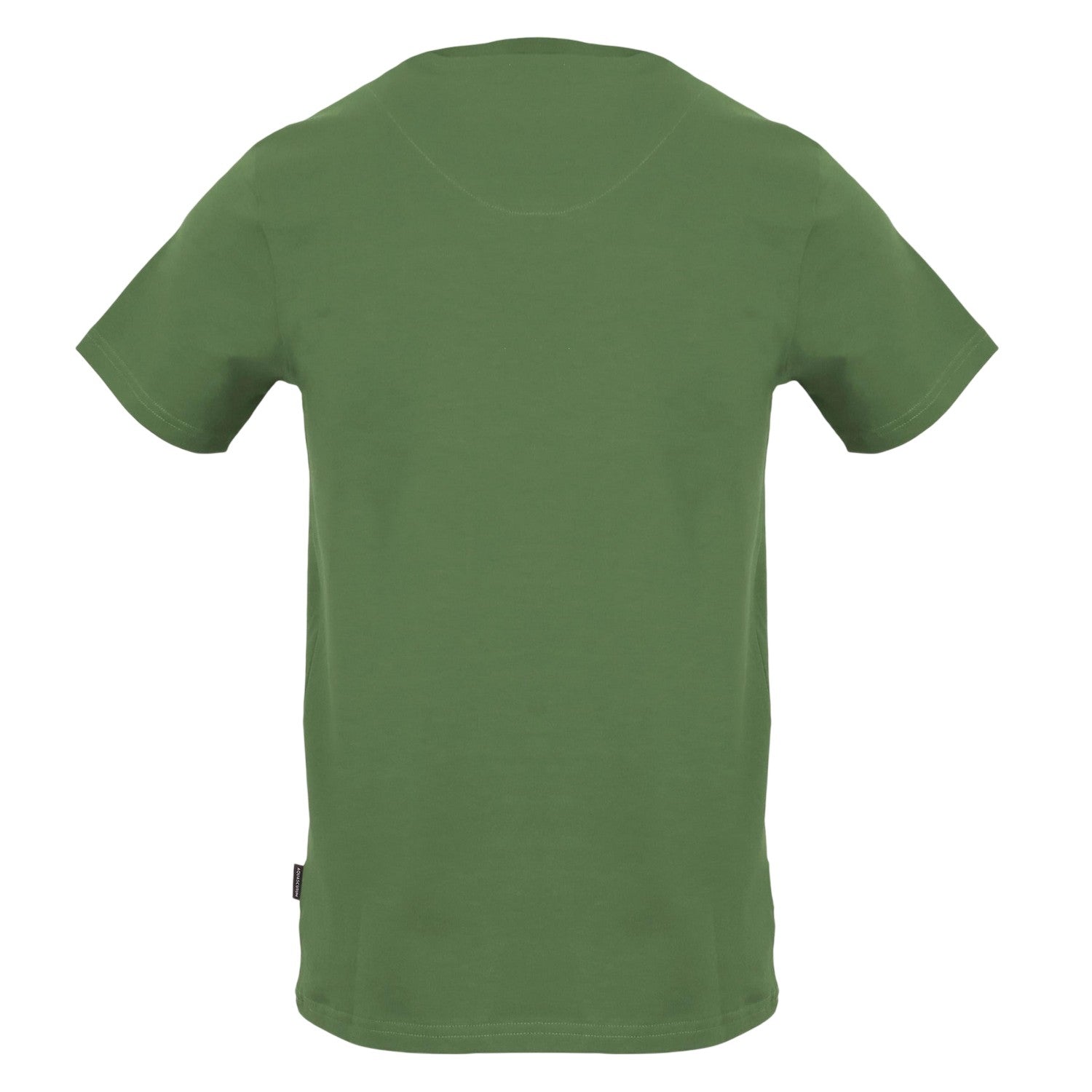 Military Green - Back - Aquascutum Mens Embroidered Logo Slim T-Shirt