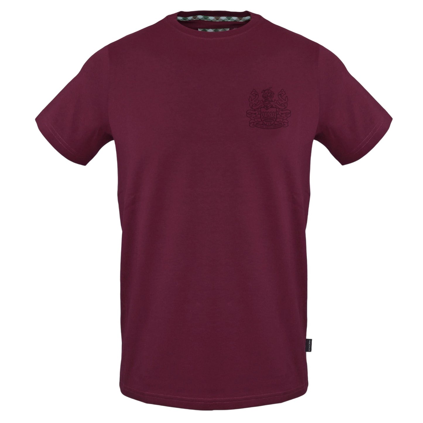 Red - Front - Aquascutum Mens Embroidered Logo Slim T-Shirt