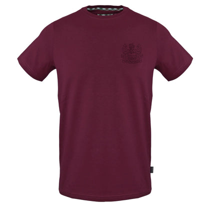 Red - Front - Aquascutum Mens Embroidered Logo Slim T-Shirt