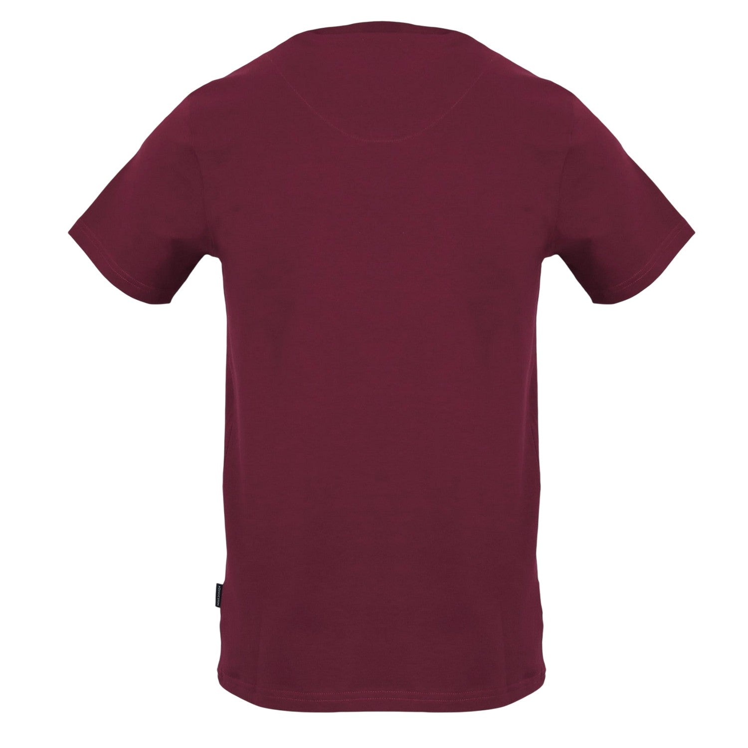 Red - Back - Aquascutum Mens Embroidered Logo Slim T-Shirt