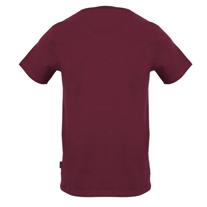 Red - Back - Aquascutum Mens Embroidered Logo Slim T-Shirt