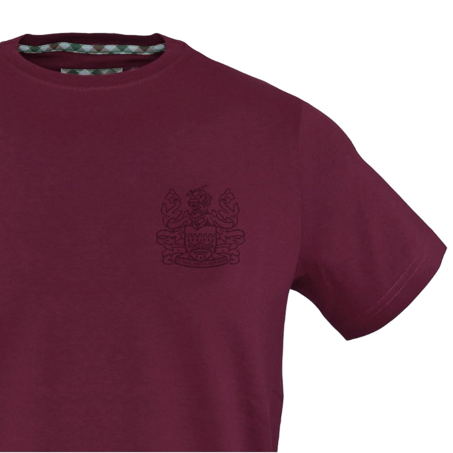 Red - Side - Aquascutum Mens Embroidered Logo Slim T-Shirt