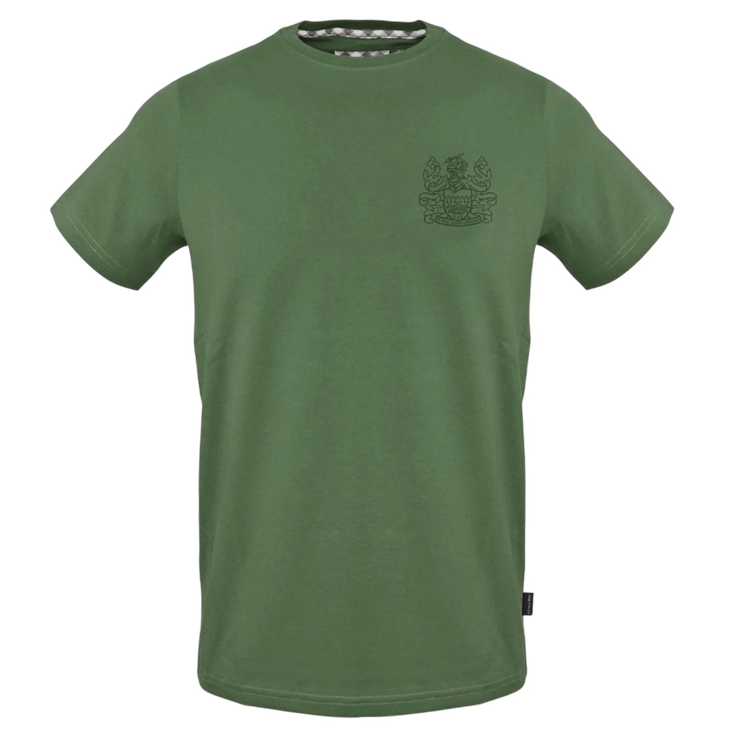 Military Green - Front - Aquascutum Mens Embroidered Logo Slim T-Shirt