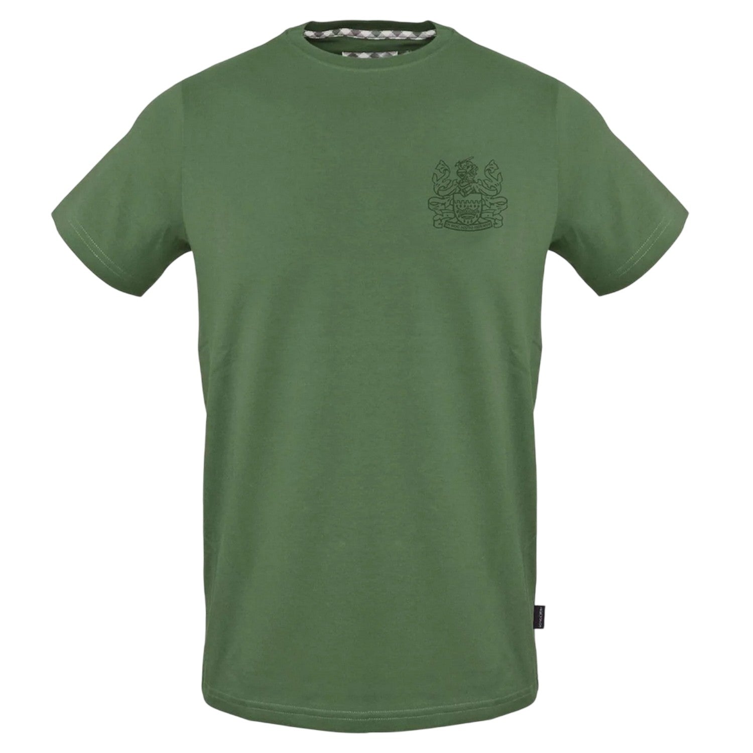 Military Green - Front - Aquascutum Mens Embroidered Logo Slim T-Shirt