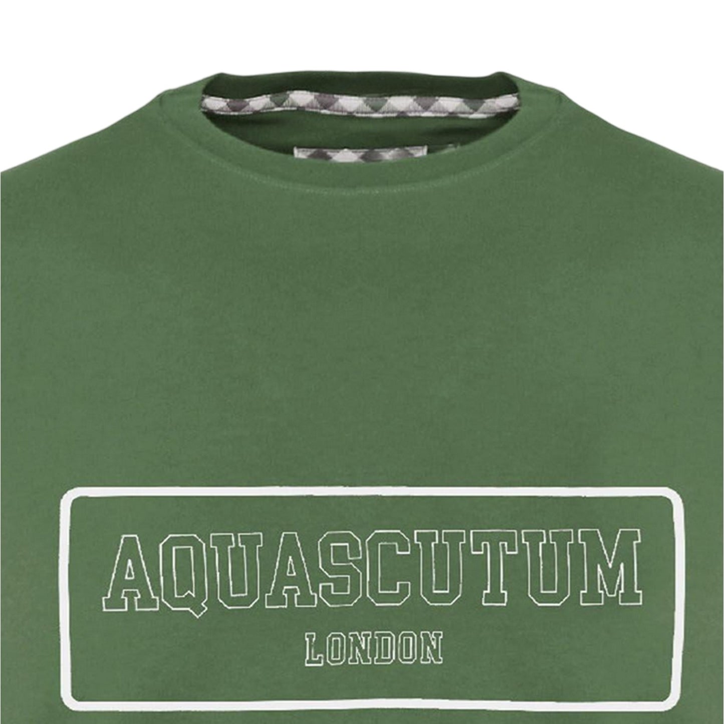 Military Green - Side - Aquascutum Mens Graphic Print Slim T-Shirt