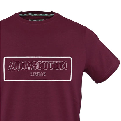 Red - Side - Aquascutum Mens Graphic Print Slim T-Shirt