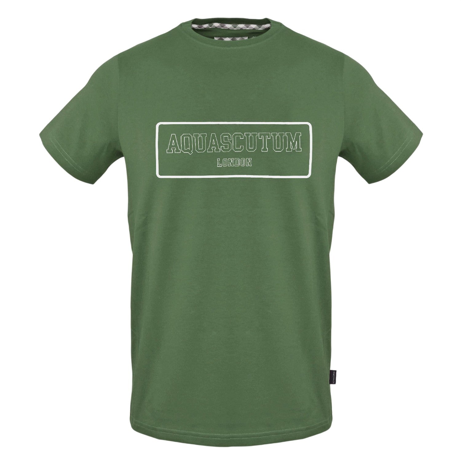 Military Green - Front - Aquascutum Mens Graphic Print Slim T-Shirt