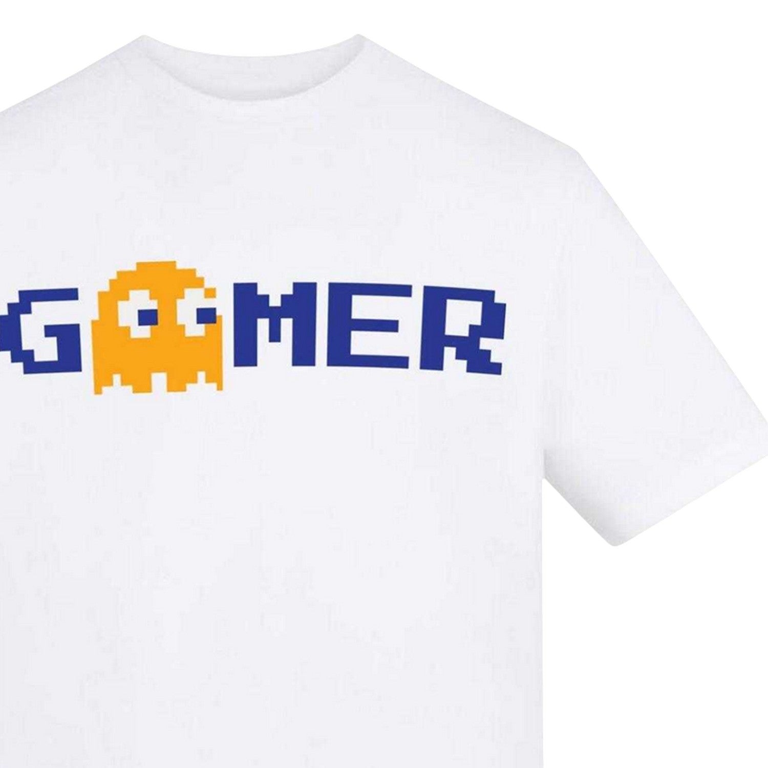 White - Side - Pac-Man Unisex Adult Gamer T-Shirt