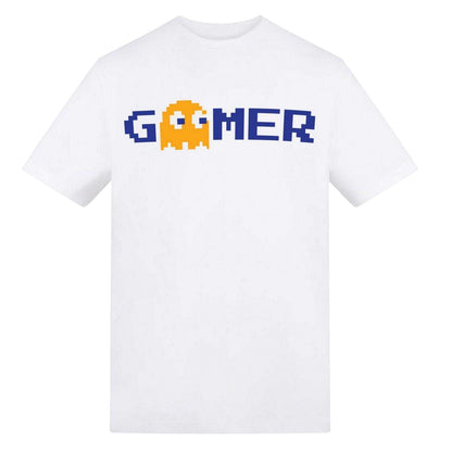 White - Front - Pac-Man Unisex Adult Gamer T-Shirt