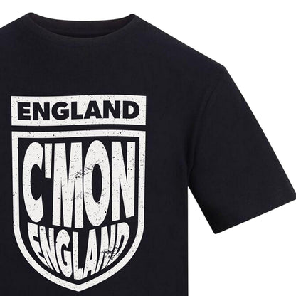 Black - Side - AWD Mens World Cup Cmon England T-Shirt