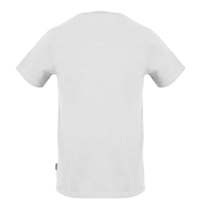 White - Back - Aquascutum Mens Curved Logo Slim T-Shirt