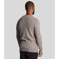 Grey - Side - Lyle & Scott Mens Merino Cotton V Neck Jumper