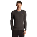 Charcoal - Lifestyle - Lyle & Scott Mens Merino Cotton V Neck Jumper