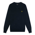 Navy - Front - Lyle & Scott Mens Merino Cotton V Neck Jumper