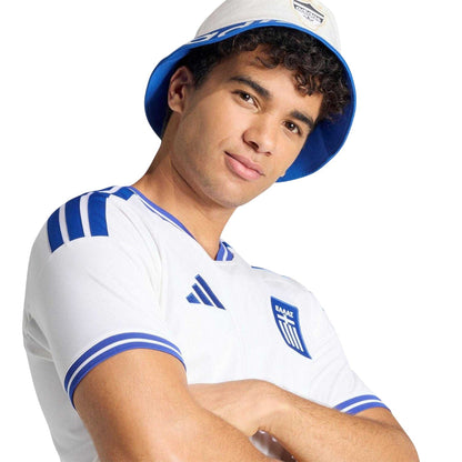 White-Blue - Side - Adidas Mens Greece Home Shirt