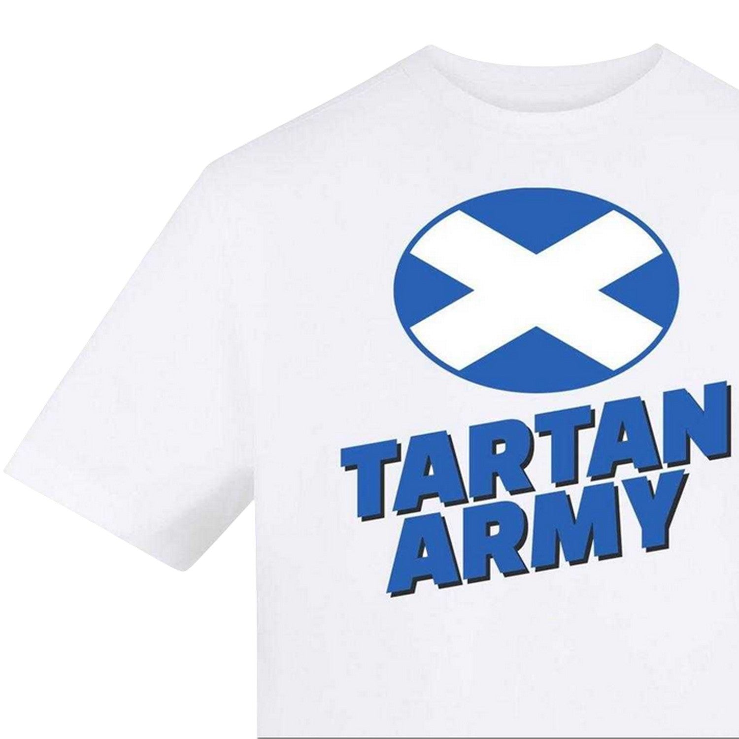 White - Side - AWD Unisex Adult Tartan Army Scotland T-Shirt